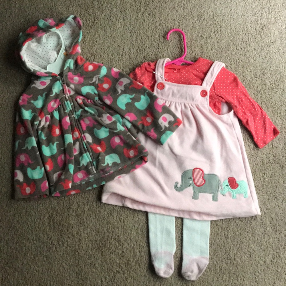 🌼3/$30 Carters Fleece Dress Set